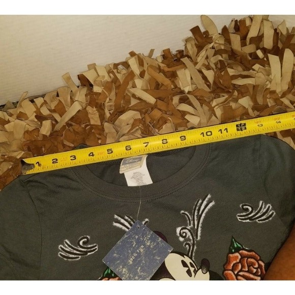 Disney Mickey Mouse Womens Gray T Shirt Roses Size Small Jerry Leigh - Picture 8 of 12